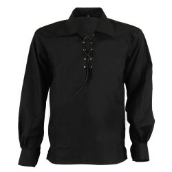 Black Ghillie Jacobite Highland Shirt