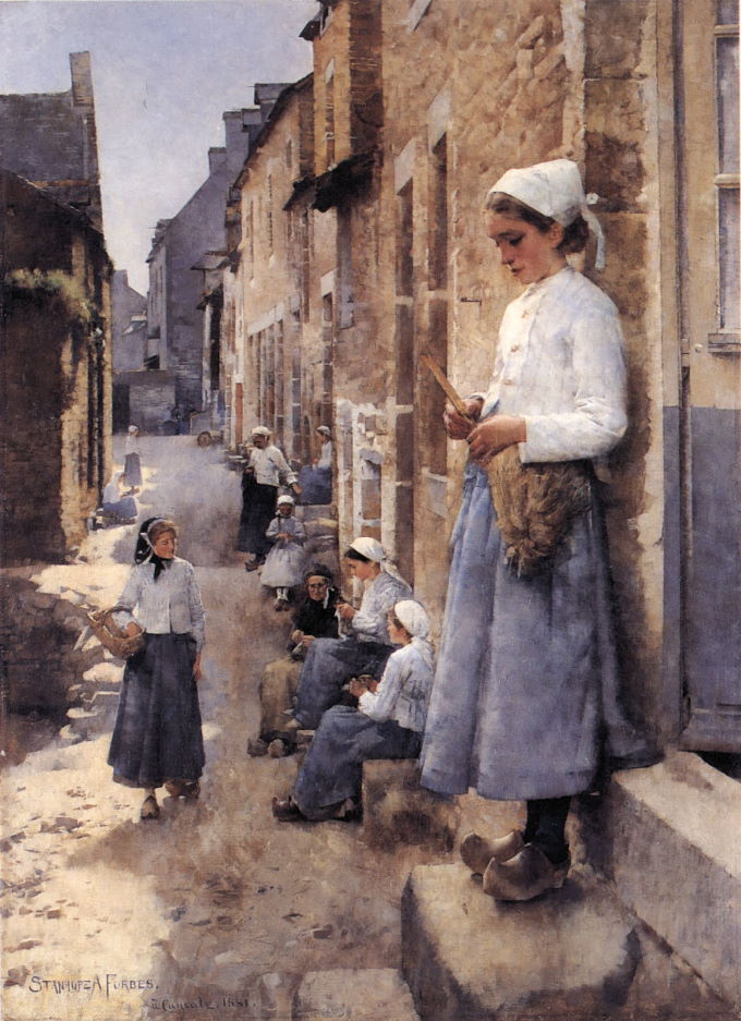 Stanhope Forbes' A Street in Brittany (1881)