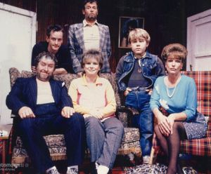 From left to right: Rab and Mary Nesbitt, their children Gash and Burney, and the Nesbitt's friends Jamesie and Ella Cotter - Picture by www.comedyunit.co.uk