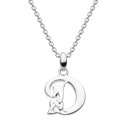 Celtic Initial - Letter D Silver Pendant