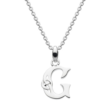 Celtic Initial - Letter G Silver Pendant