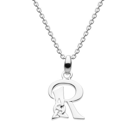 Celtic Initial - Letter R Silver Pendant