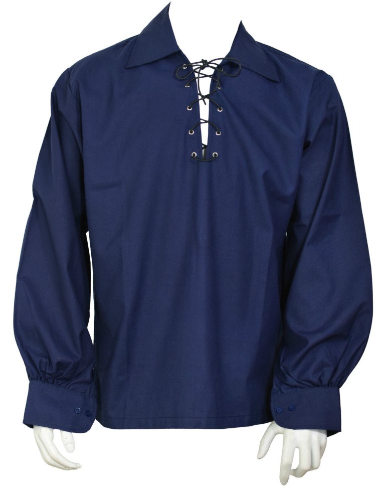 Navy Blue Ghillie Jacobite Highland Shirt