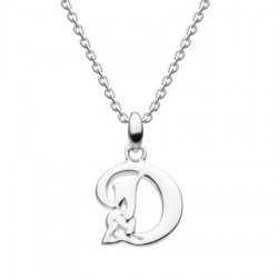 Celtic Initial - Letter D Silver Pendant
