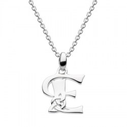 Celtic Initial - Letter E Silver Pendant