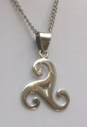 Small Celtic Triskele Silver Necklace