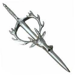 Claymore Sword & Stag Hunting Kilt Pin