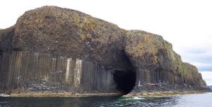 The hexagonal formations of Fingal's Cave, on the Scottish island of Staffa, were created by the same lava flow that created the Giant's Causeway across the sea on the Irish coast